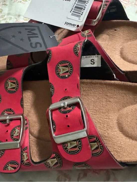 Red Atlanta United Double-Buckle Slide Sandals - Picture 2 of 3